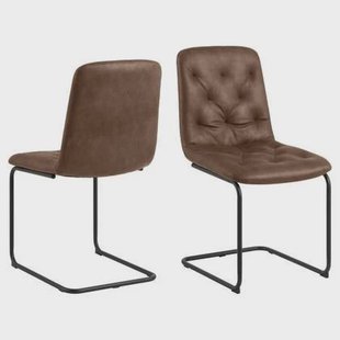 Giga Living - Eetkamerstoel - Bruin - Stof - Karna - Set van 2