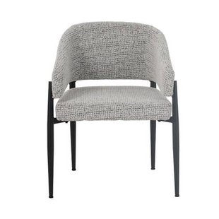 Bronx71 Eetkamerstoel Armin gemêleerde stof off white|zwart