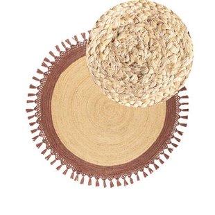 Beliani - MARTS - Vloerkleed - Beige|Bruin - 140 cm - Jute