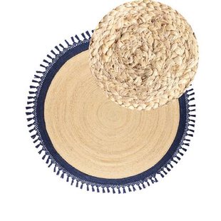 Beliani - MARTS - Vloerkleed - Donkerblauw - 200 cm - Jute