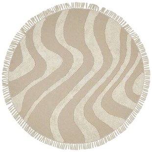 Beliani - ARTMAK - Vloerkleed - Lichtbeige - 140 cm - Katoen