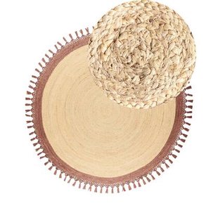 Beliani - MARTS - Vloerkleed - Beige|Bruin - 200 cm - Jute
