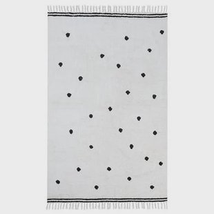 Beliani - LAZA - Vloerkleed - Gebroken wit - 140 x 200 cm - Katoen