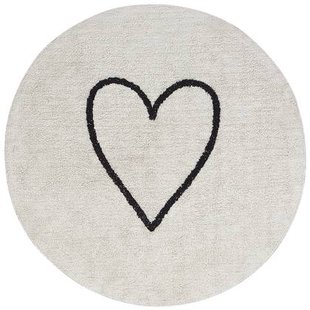 Beliani - HEART - Laagpolig vloerkleed - Lichtbeige - 140 cm - Katoen