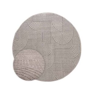 Nordic Weavers Rond vloerkleed Scandinavisch - Contour Bend grijs -