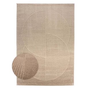Nordic Weavers Scandinavische loper - Contour Circle beige - 80x300 cm