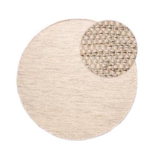 Nordic Weavers Rond wollen vloerkleed - Ulstein wit|grijs - 350 cm