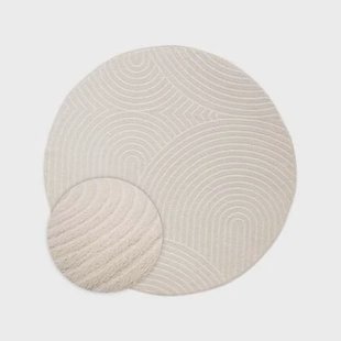Nordic Weavers Rond vloerkleed Scandinavisch - Contour Curve crème -