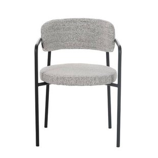 Bronx71 Eetkamerstoel Nicky gemêleerde stof off white|zwart