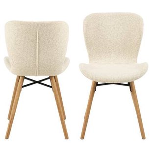 Giga Living - Eetkamerstoel Stof Créme - Zaria - Set van 2