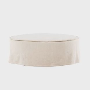 Nest living Odette Ronde Linnen Poef Beige - Ø 101 cm