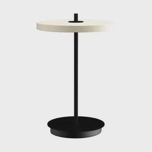 Umage Asteria Move Oplaadbare Tafellamp Pearl White - Zwarte Voet