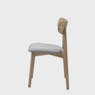 Giga Living - Eetkamerstoel Grijs Bouclé - Naturel - Elim - Set van 2