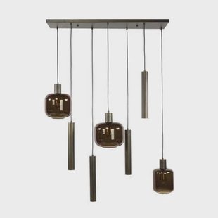 Giga Meubel - Hanglamp Bruin Metaal|Glas - 105x35x150cm - Bronza