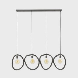 Giga Meubel - Hanglamp Zwart Metaal - 140x8x150cm - Pebble