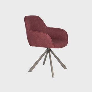 Giga Meubel - Eetkamerstoel Rood Stof - Draaibaar - Toye - Set van 2