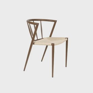 Giga Meubel - Eetkamerstoel Walnoot - Gevlochten Papier - Che