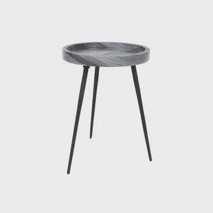 Giga Meubel - Bijzettafel Grijs Marmer - 33x33x45cm - Karrara