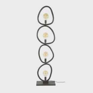 Giga Meubel - Vloerlamp Zwart Metaal - 40x20x165cm - Pebble