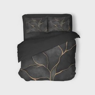 Eleganzzz Dekbedovertrek Micropercal Golden Currents - grey