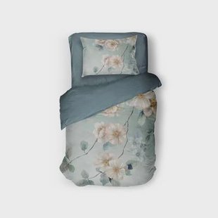 Eleganzzz Dekbedovertrek Micropercal Wildflower - light blue