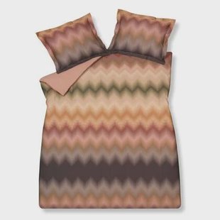Blurred Lines Dekbedovertrek | 200 x 200|220 cm | Bruin | Roze