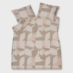 Echos Dekbedovertrek | 240 x 200|220 cm | Beige | Roze | Satijnkatoen