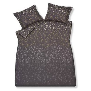 Calm Flower Dekbedovertrek Off | 200 x 200|220 cm | Zwart | Grijs