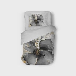 Eleganzzz Dekbedovertrek Micropercal Grande Fleur - grey