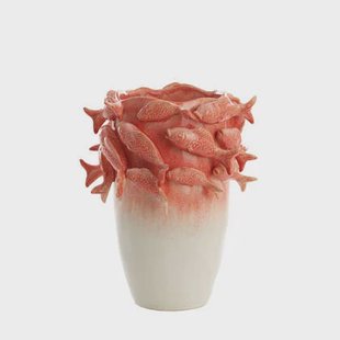 Light&living Vaas deco 29x28x36,5 cm FISH keramiek koraal+crème