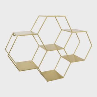 LOFT42 Hexagon Wandrek Zeshoekig - Goud - 57x80x20