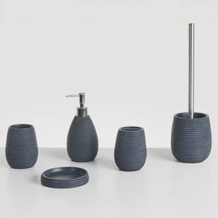 Beliani - QUILCA - Badkameraccessoireset - Donkerblauw - Polyresin