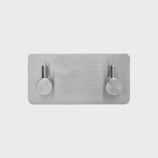 XIVADA Handdoekhaken Duo - Rvs - Plakstrip - Zilver - 2 in 1