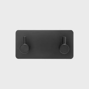 XIVADA Handdoekhaken Duo - Rvs - Plakstrip - Zwart - 2 in 1