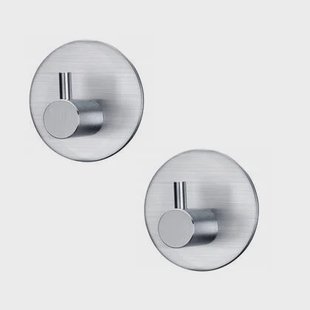 XIVADA Handdoekhaakjes Roma - Zelfklevend - Rvs - Zilver - Set van 2