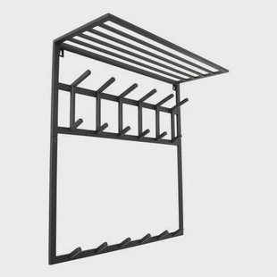 LOFT42 Kapstok Jaimy - Zwart - Metaal - 6 dubbele haken - 80x80x30