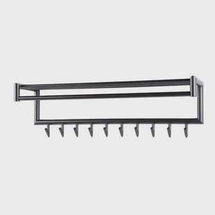 Fraaai Haines kapstok 10 haaks roede ronde buis - donkergrijs mat