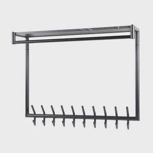 Fraaai Weiss kapstok 20 haaks hoog roede-hoedenplank - zwart|bruin