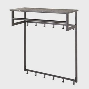 Fraaai Leonie kapstok roede 12 haaks - zwart bruin