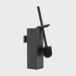 XIVADA Toiletborsterhouder Cira - Vierkant - Boren - Rvs - Zwart