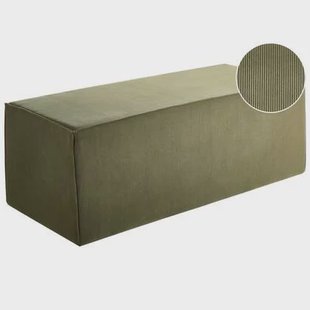 Beliani - VINITA - Poef - Donkergroen - Corduroy