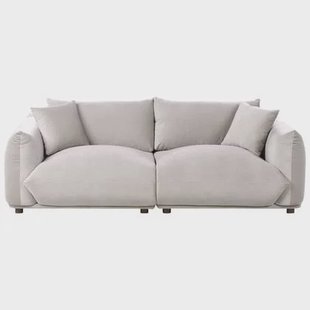 Beliani - LUVOS - Driezitsbank - Taupe - Fluweel