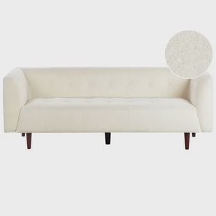 Beliani - BYSKE - Driezitsbank - Gebroken wit - Bouclé