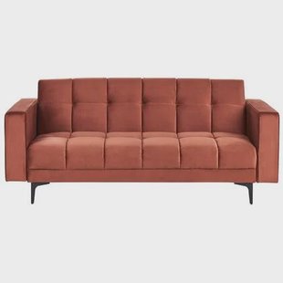 Beliani - ALNES - Slaapbank - Lichtrood - Polyester