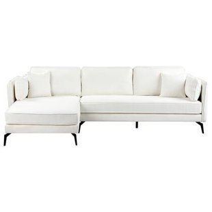 Beliani - ALTAN - Hoekbank - Gebroken wit - Rechtszijdig - Bouclé