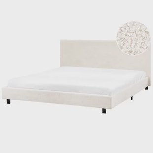 Beliani - ALBI - Tweepersoonsbed - Off-white - 180 x 200 cm - Bouclé