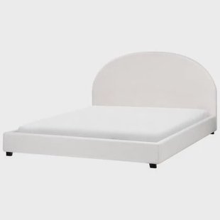 Beliani-VAUCLUSE-Tweepersoonsbed-Gebroken wit-140 x 200 cm-Polyester