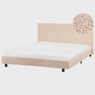 Beliani - ALBI - Tweepersoonsbed - Grijs - 160 x 200 cm - Polyester