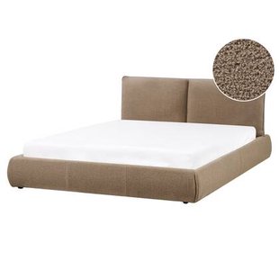 Beliani - VINAY - Tweepersoonsbed - Taupe - 160 x 200 cm - Bouclé