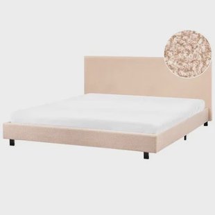 Beliani - ALBI - Tweepersoonsbed - Beige - 180 x 200 cm - Bouclé